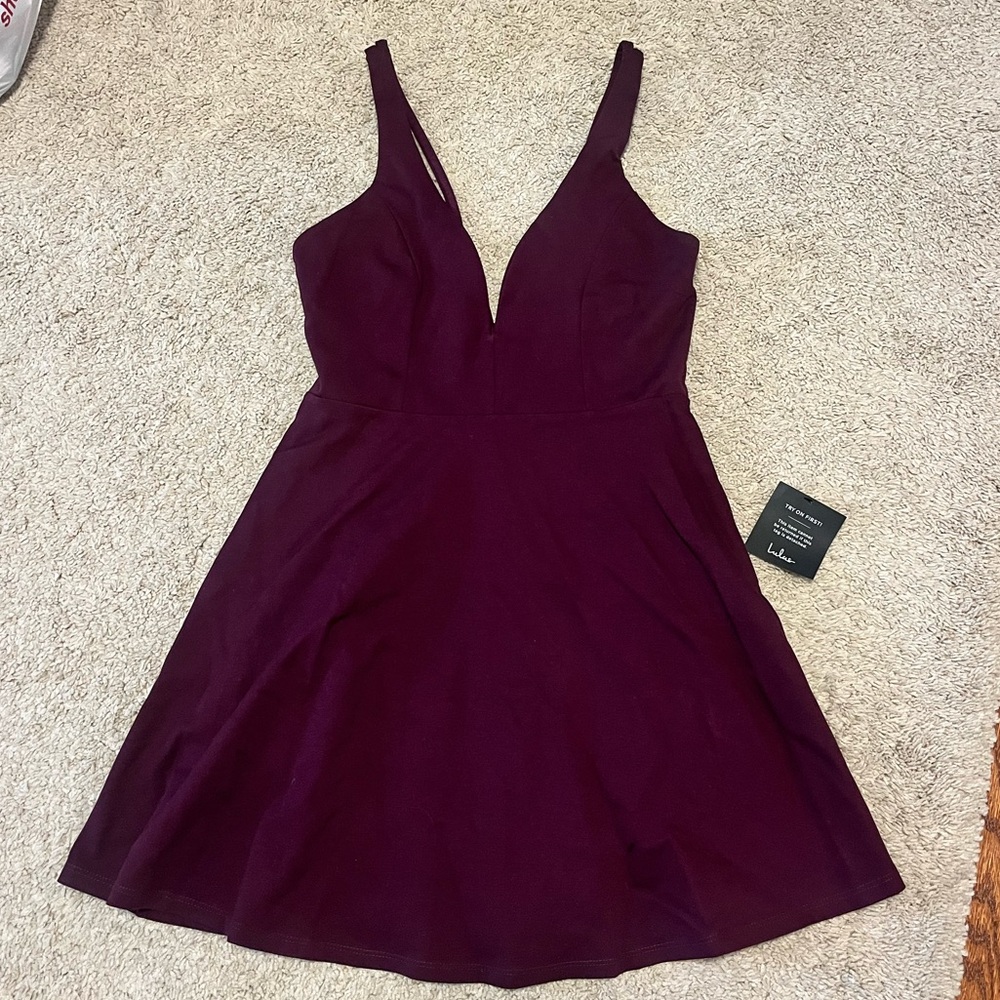 Lulus Forever Crush Strappy Sleeveless Skater Dress